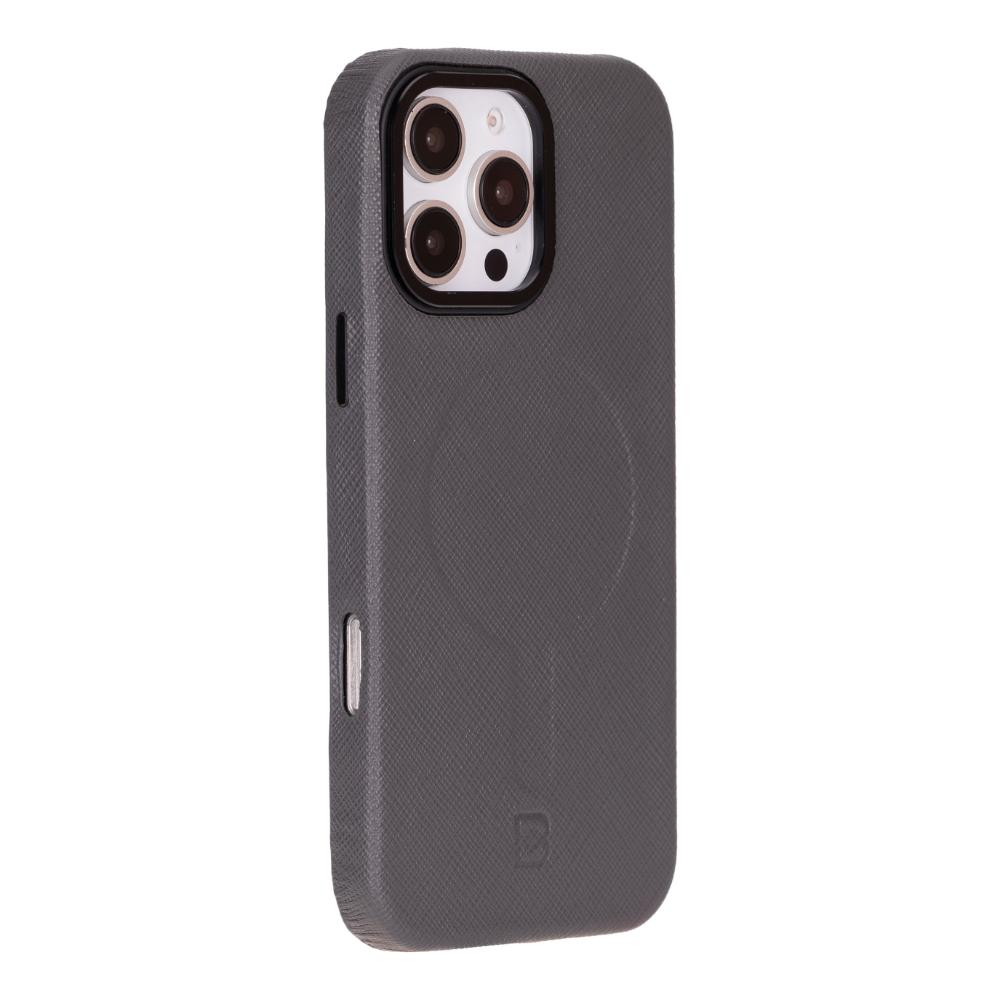 Apple iPhone 16 Pro Uyumlu, Ultra İnce Hakiki Deri Kılıf, Premium Koruma & Şık Tasarım, MagSafe Uyumlu, Duman Gri
