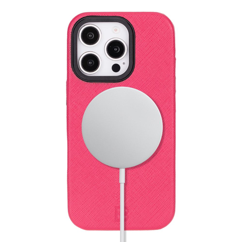 Apple iPhone 16 Pro Uyumlu, Ultra İnce Hakiki Deri Kılıf, Premium Koruma & Şık Tasarım, MagSafe Uyumlu, Şeker Pembe