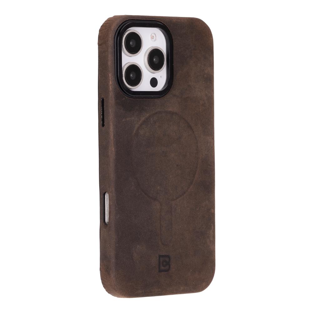 Apple iPhone 16 Pro Max Uyumlu, Ultra İnce Hakiki Deri Kılıf, Premium Koruma & Şık Tasarım, MagSafe Uyumlu, Antik Kahve