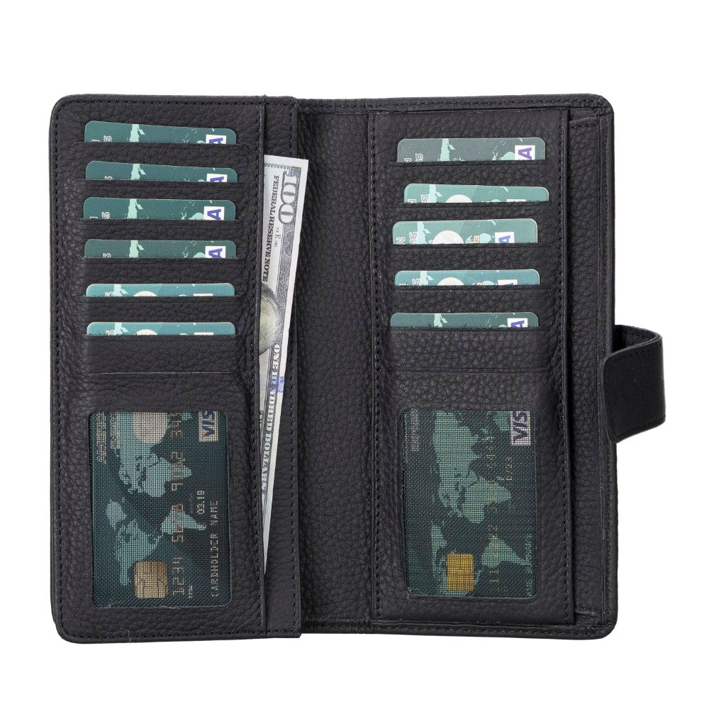 Coppet 6.7 inch uyumlu, Hakiki Deri, El Yapımı, Kartlık Bölmeli Kılıf, ERC1 Siyah