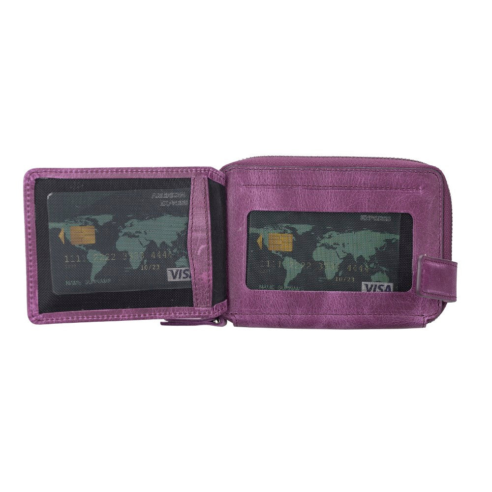 Lugano Hakiki Deri, El Yapımı Cüzdan G7 Mor