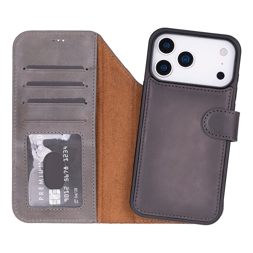 iPhone 18 ProMax / 17 Pro Max Uyumlu Mag-Safe Hakiki Deri Cüzdan Kılıf ,Cüzdan Taşımaya Son, Kredi Kart Yuvalı, RFID Güvenlik