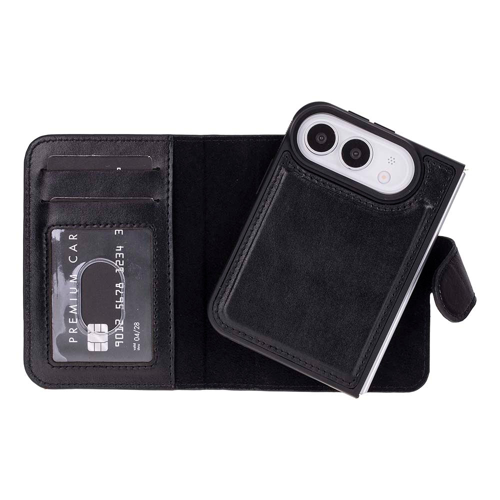 iPhone Duo Uyumlu Mag-Safe Hakiki Deri Cüzdan Kılıf ,Cüzdan Taşımaya Son, Kredi Kart Yuvalı, RFID Güvenlik