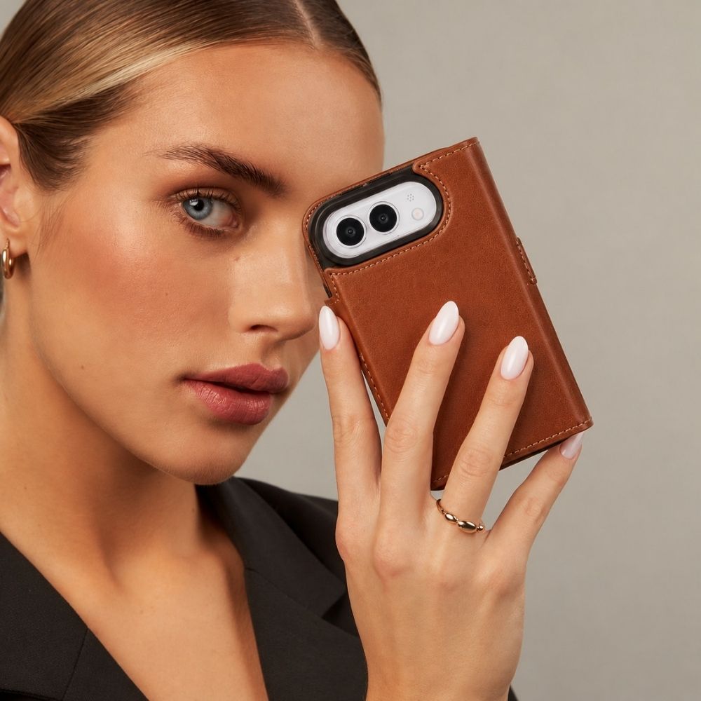 iPhone Duo Uyumlu Mag-Safe Hakiki Deri Cüzdan Kılıf ,Cüzdan Taşımaya Son, Kredi Kart Yuvalı, RFID Güvenlik