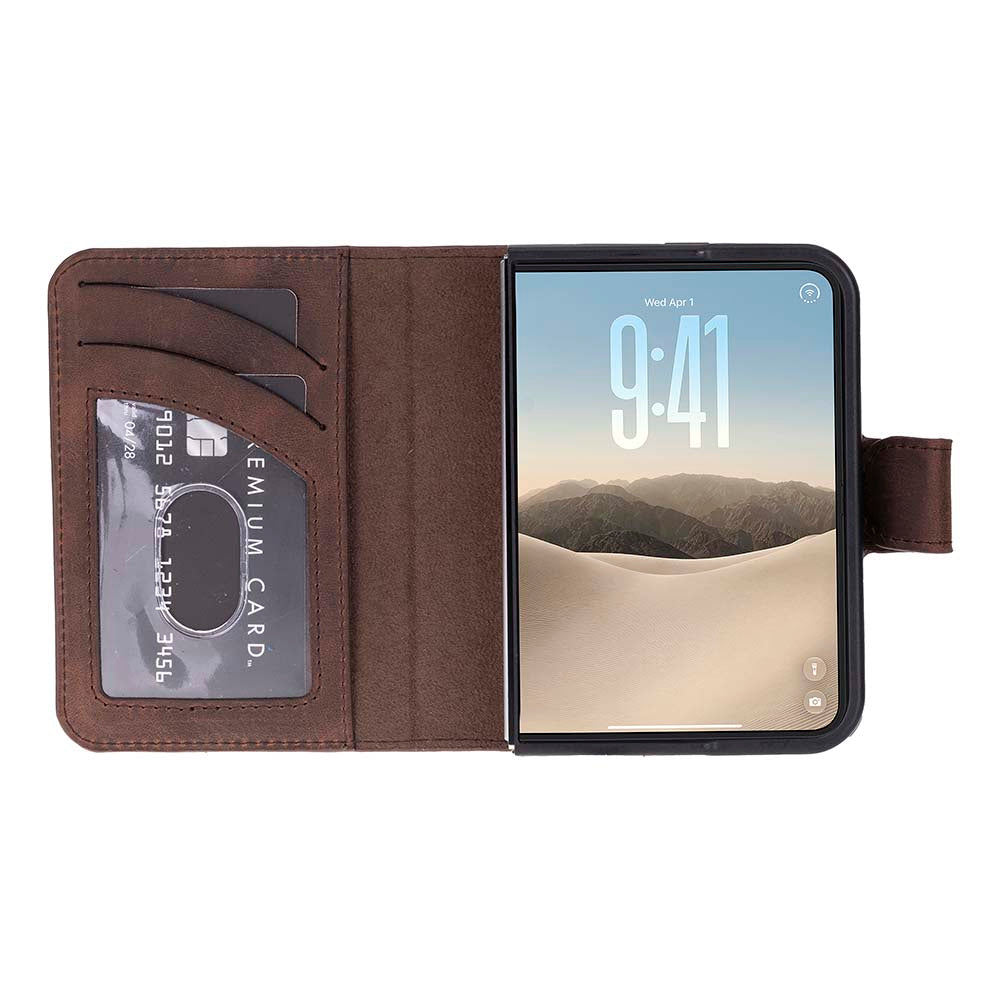 iPhone Duo Uyumlu Mag-Safe Hakiki Deri Cüzdan Kılıf ,Cüzdan Taşımaya Son, Kredi Kart Yuvalı, RFID Güvenlik