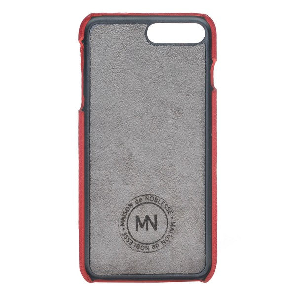 Apple iPhone 7-8 Plus Uyumlu Deri Arka Kapak MN-UJ ERC2 Kırmızı