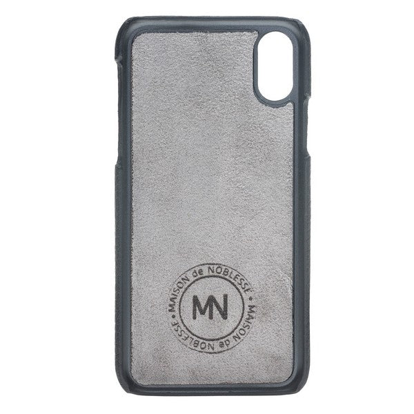 Apple iPhone X-XS Uyumlu Deri Arka Kapak MN-UJ ERC1 Siyah