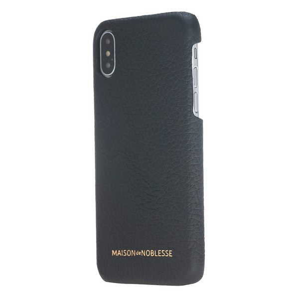Apple iPhone X-XS Uyumlu Deri Arka Kapak MN-UJ ERC1 Siyah