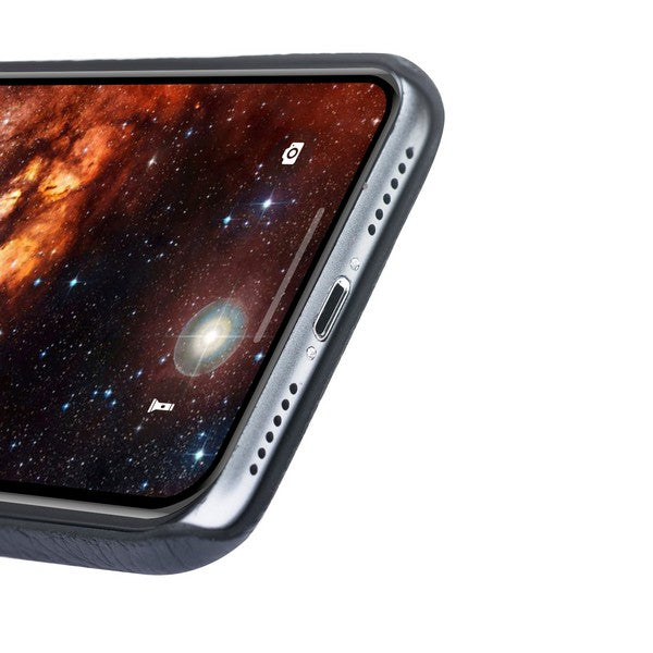 Apple iPhone X-XS Uyumlu Deri Arka Kapak MN-UJ ERC1 Siyah