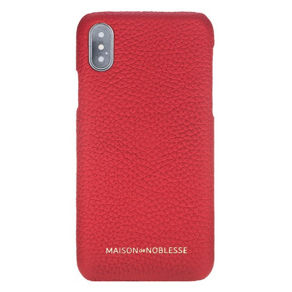 Apple iPhone X-XS Uyumlu Deri Arka Kapak MN-UJ ERC2 Kırmızı