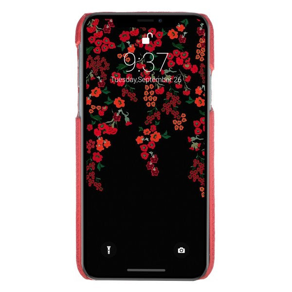 Apple iPhone X-XS Uyumlu Deri Arka Kapak MN-UJ ERC2 Kırmızı