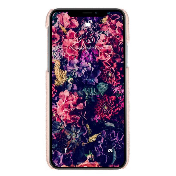 Apple iPhone X-XS Uyumlu Deri Arka Kapak MN-UJ ERC5 Pembe