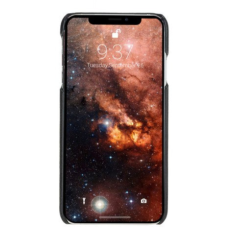 Apple iPhone XS Max uyumlu, Hakiki Deri, El Yapımı, Arka Kapak, MN-UJ ERC1 Siyah