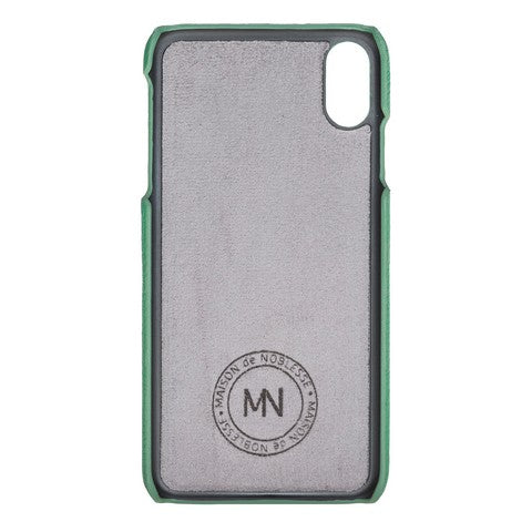 Apple iPhone XS Max uyumlu, Hakiki Deri, El Yapımı, Arka Kapak, MN-UJ ERC4 Yeşil