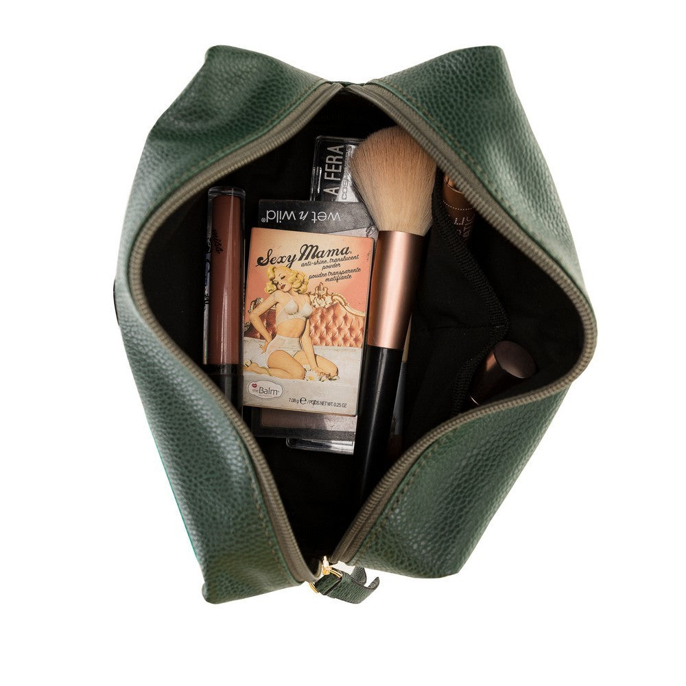 Marc DoppKit, Suni Deri, El Yapımı, Makyaj ve Bakım Çantası, Ekstra Çanta Hediyeli, Haki Yeşili