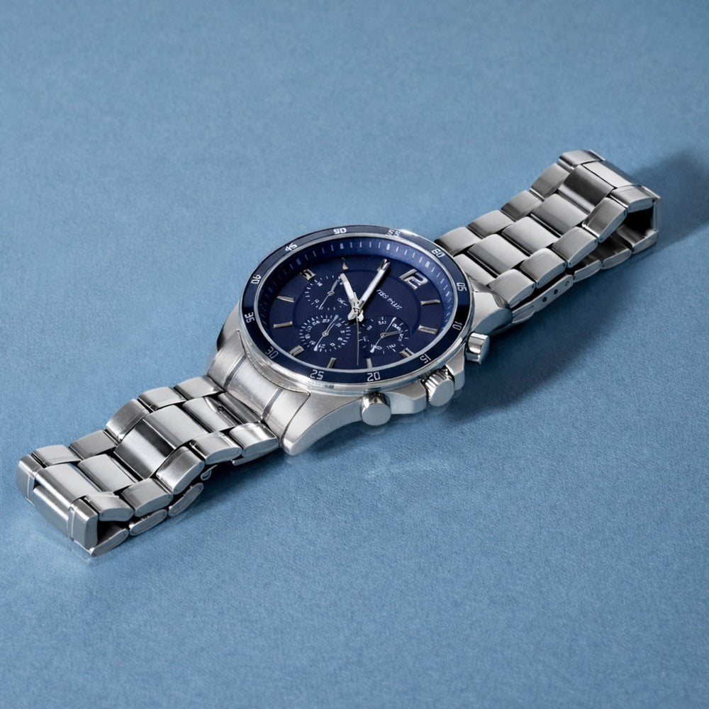 Erkek Kol Saati - Essential Collection - Model-8 ST3516AGS Luxury Blue/Silver
