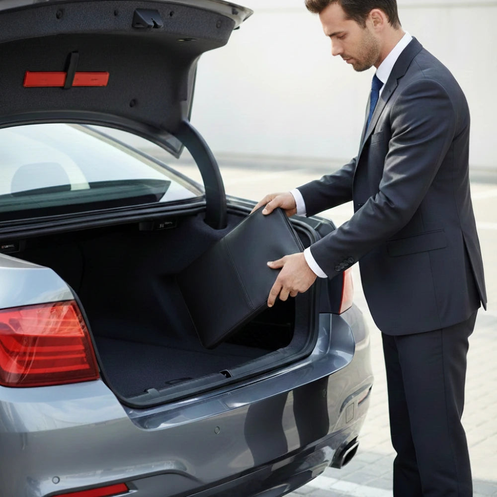 MIRAJ – Deri Kılıflı Taşınabilir Lüks Seccade - Siyah Deri