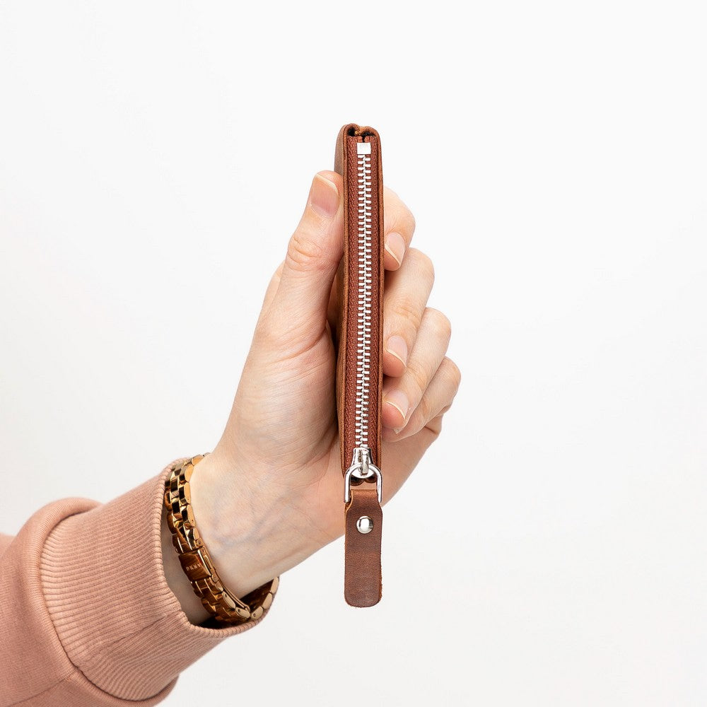 Multima Hakiki Deri, El Yapımı Fermuarlı Kartlık, AA2 Taba