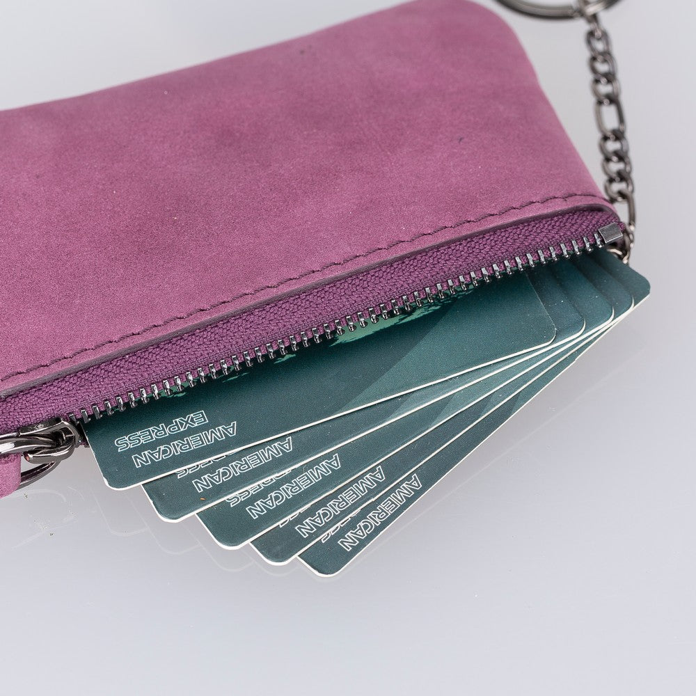 Multima Hakiki Deri, El Yapımı Fermuarlı Kartlık, CZ7 Mor