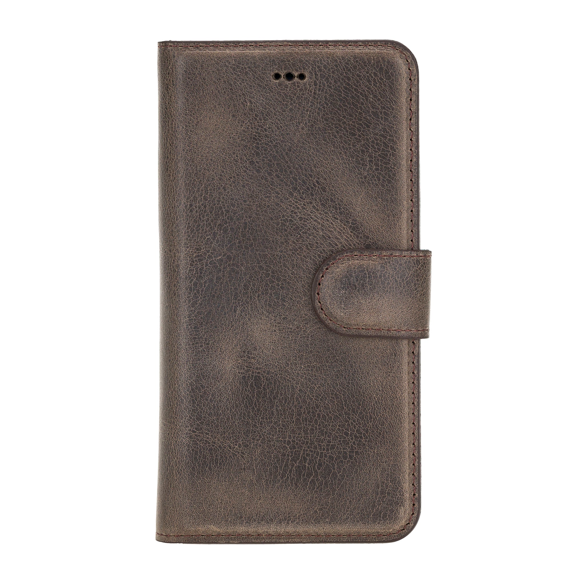 Apple iPhone X-XS Uyumlu Deri Cüzdanlı Kılıf RO6 Kahve