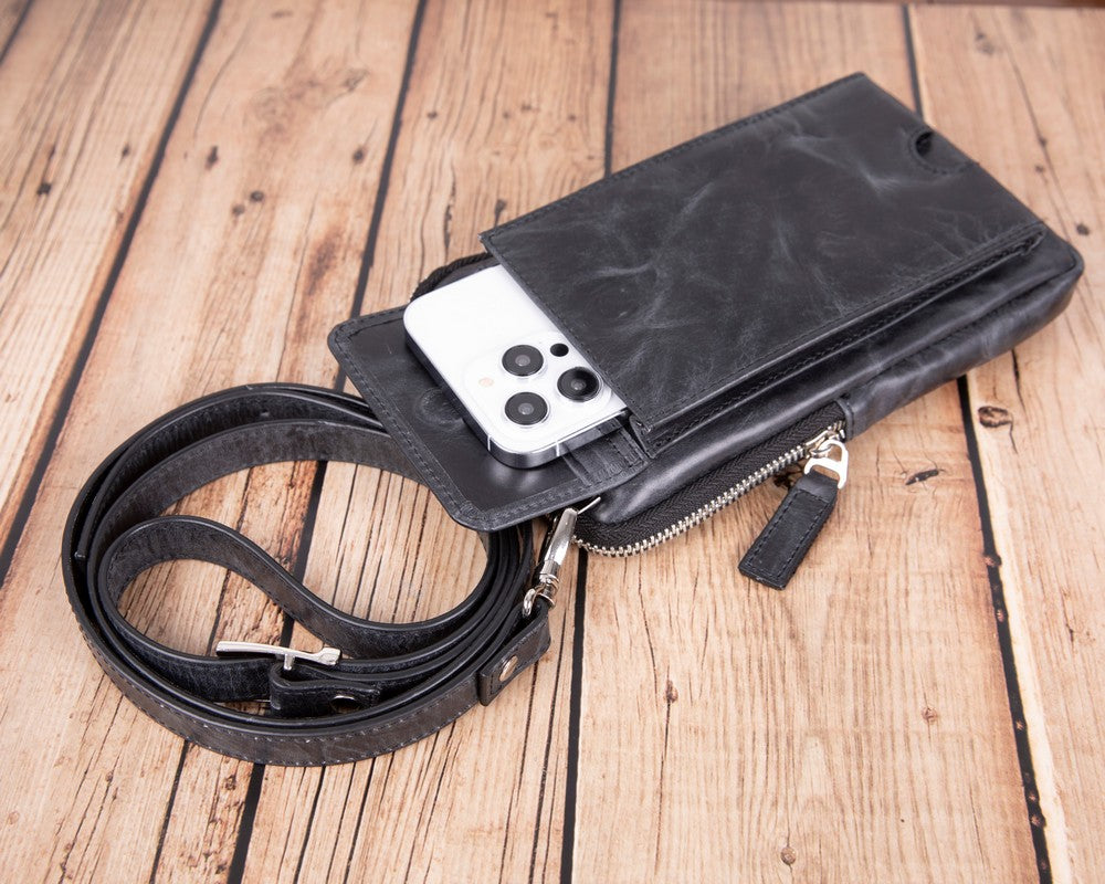 Nino Hakiki Deri, El Yapımı Erkek Çantası, Antik Siyah