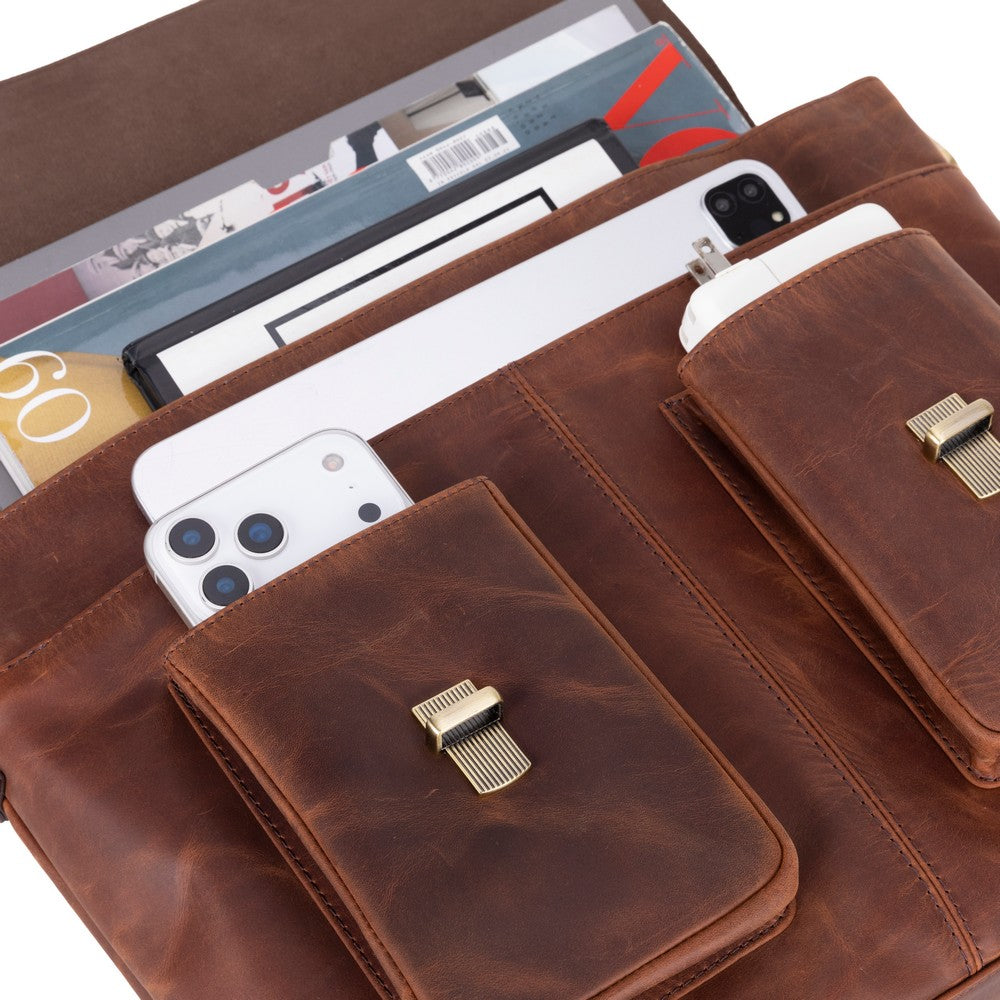 Olympus, El Yapımı Hakiki Deri, Evrak ve Laptop Çantası