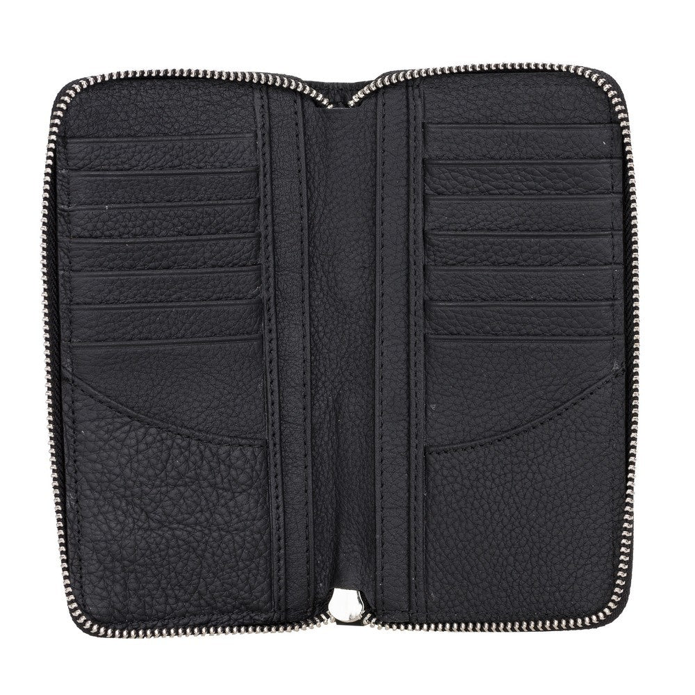 Ovis 6.5 inch uyumlu, Hakiki Deri, El Yapımı, Kartlık Bölmeli Kılıf, FL01 Siyah