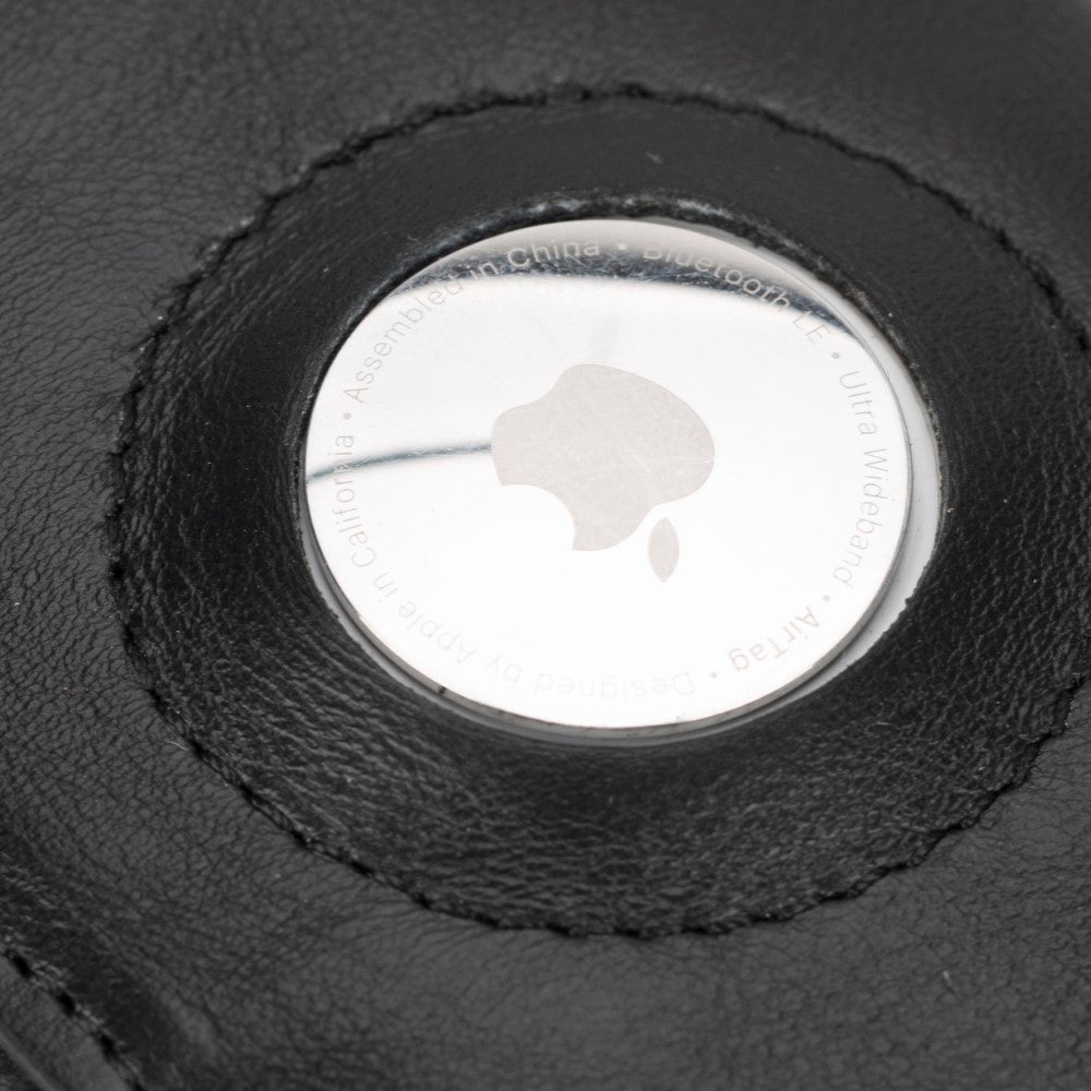 Palertag Apple AirTag Yuvalı, Hakiki Deri, El Yapımı, Pop-Up Cüzdan, Rustik Siyah