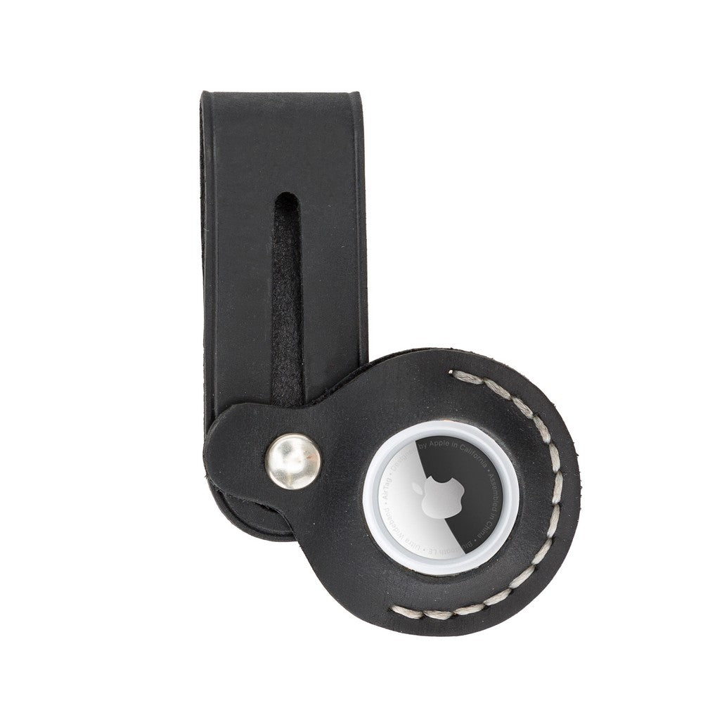 Apple AirTag uyumlu, Hakiki Deri, El Yapımı Anahtarlık, Beta AA1 Siyah