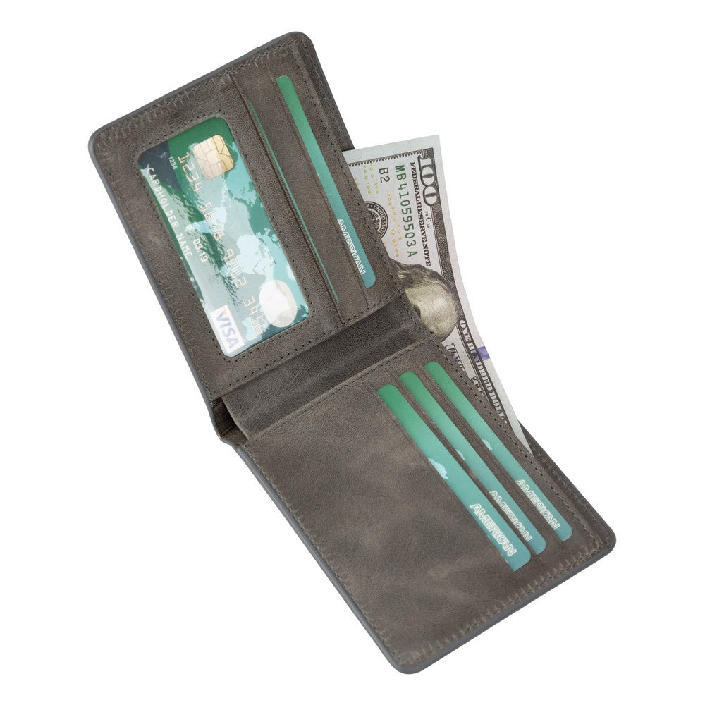 Pier Hakiki Deri, El Yapımı Erkek Cüzdan, Rustik Gri