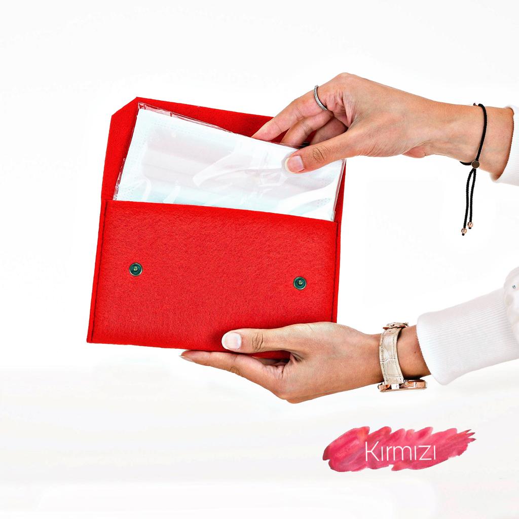 Jones Keçe Kumaş, Powerbank Harddisk Koruyucu Çanta Nar Çiçeği