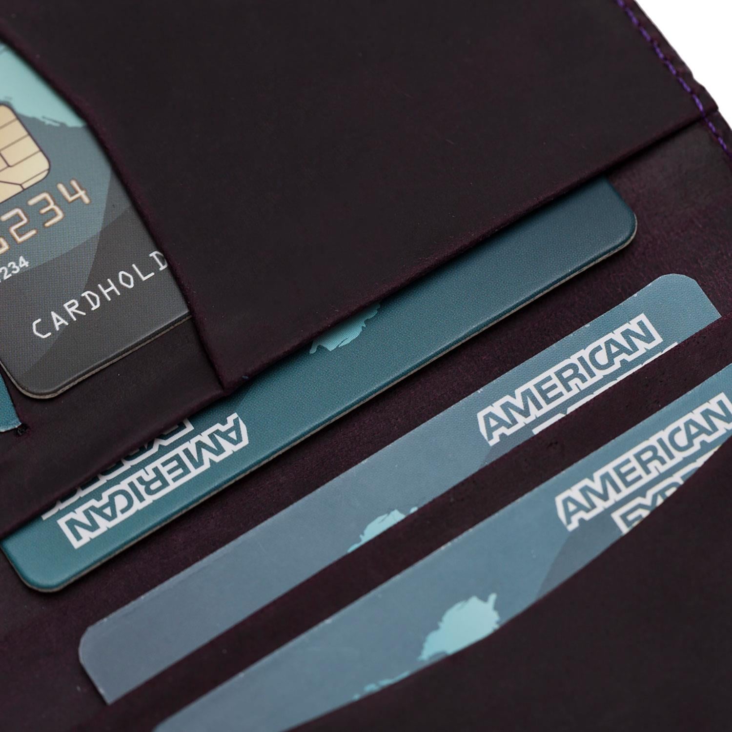 Dalfsen Hakiki Deri, El Yapımı Kartlık, 6 Kart Kapasiteli, G7 Mor