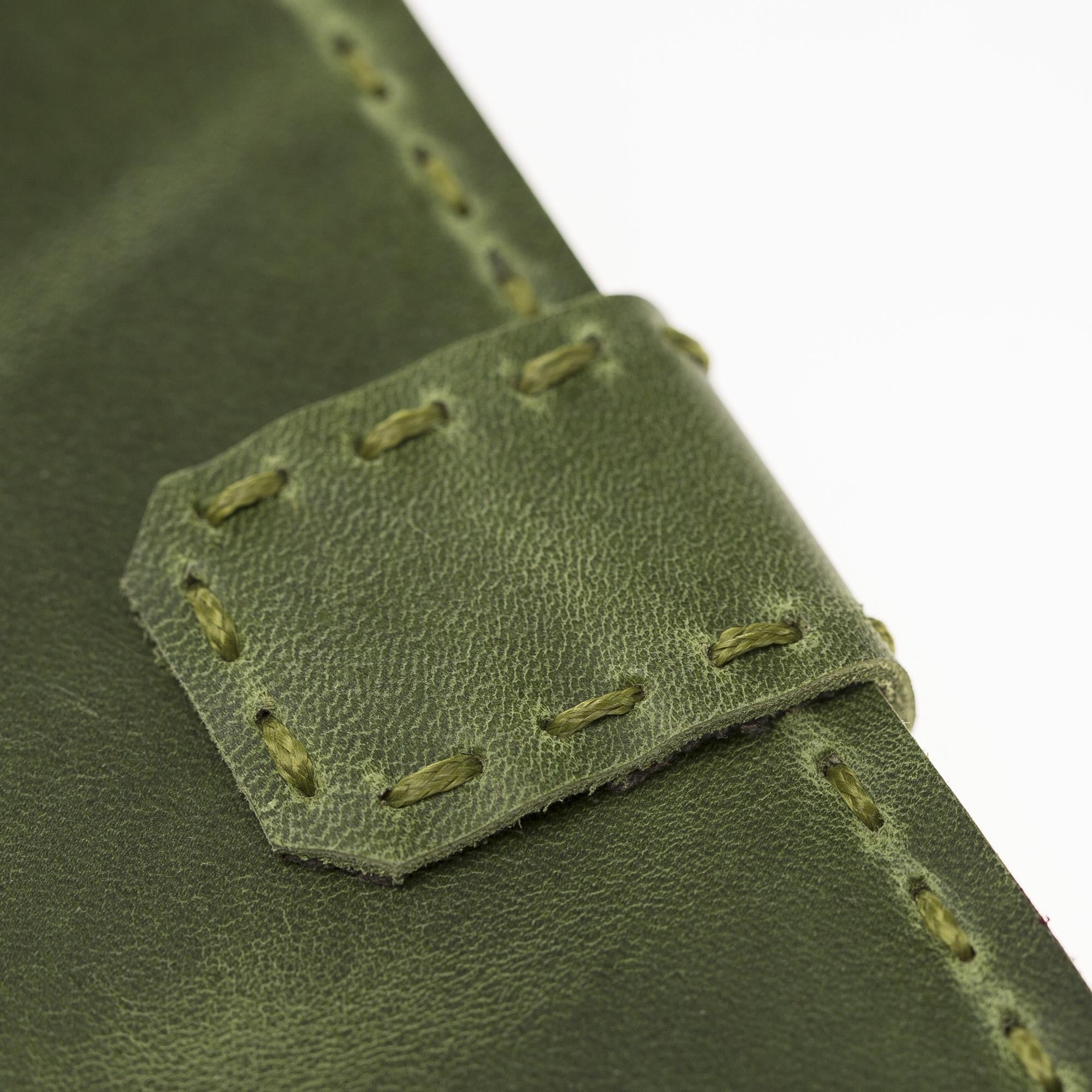 Apple iPhone 5-5s-SE Uyumlu Deri Cüzdanlı Kılıf WC Yeşil