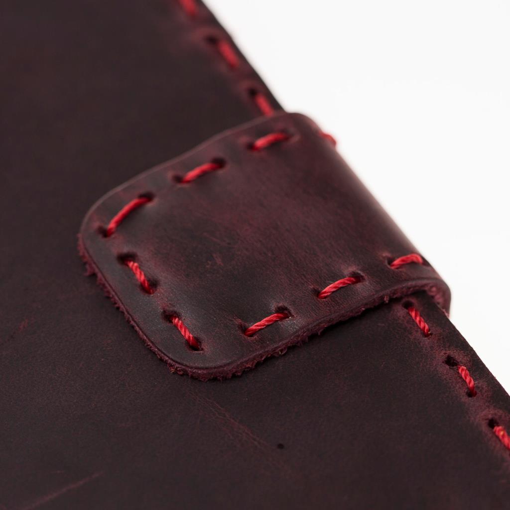 Apple iPhone X-XS Uyumlu Deri Cüzdanlı Kılıf WC Kırmızı