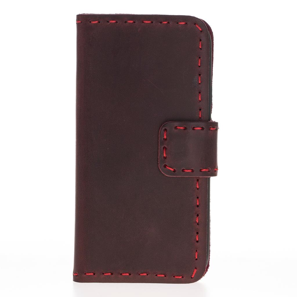 Apple iPhone X-XS Uyumlu Deri Cüzdanlı Kılıf WC Kırmızı