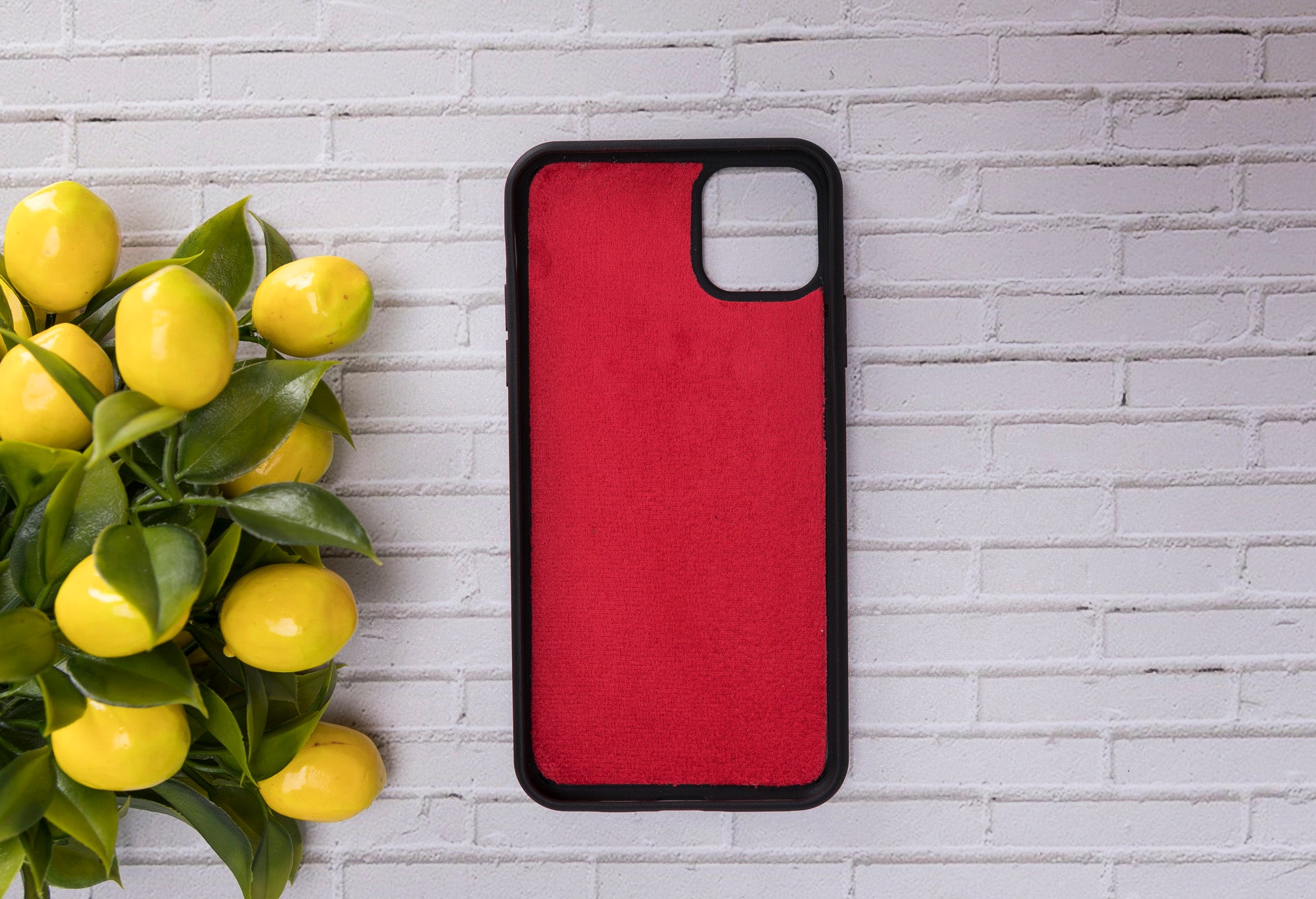 Apple iPhone 11 Pro Max uyumlu, Hakiki Deri, El Yapımı, Cüzdanlı Kılıf, ERC2 Kırmızı