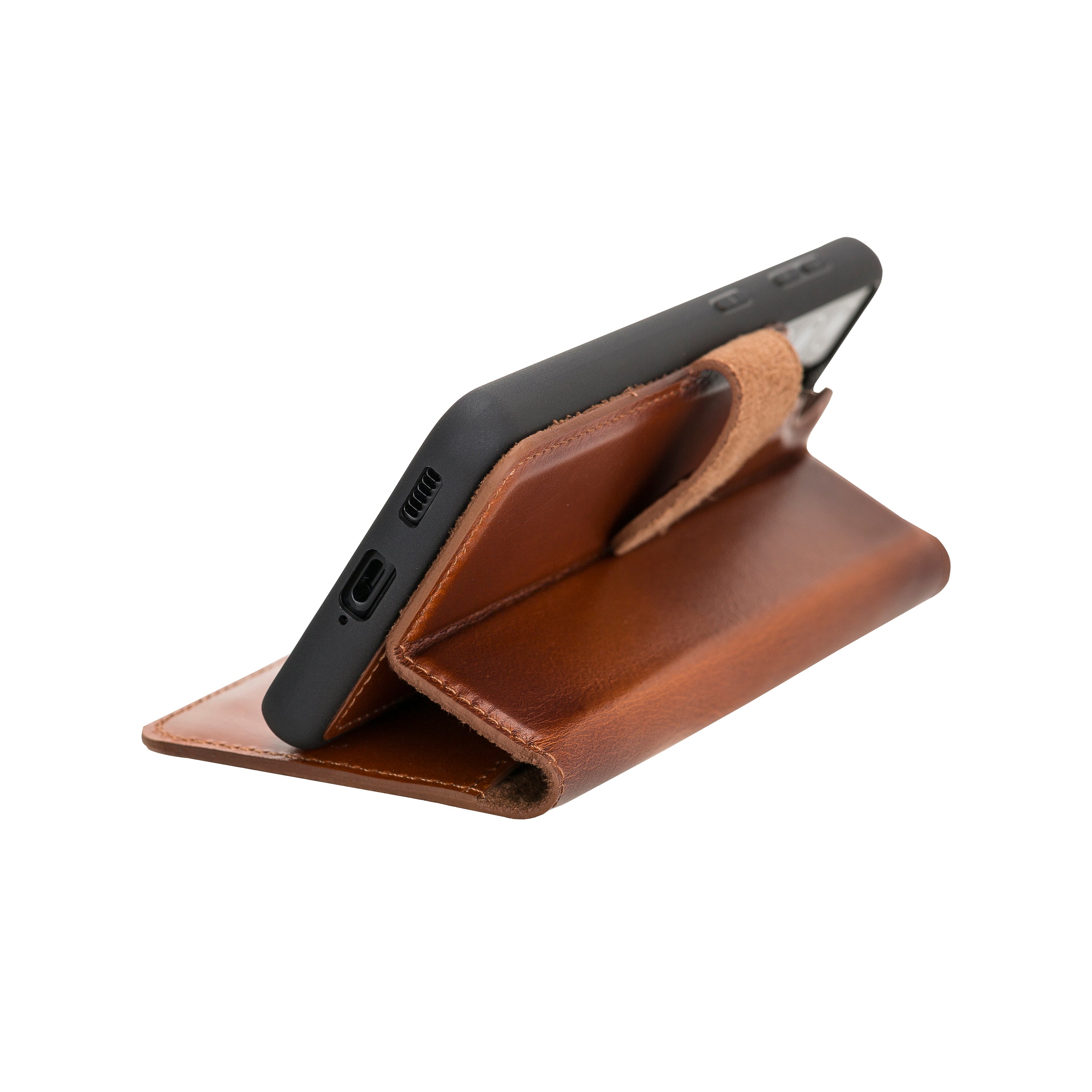 Samsung Galaxy S20 Plus Uyumlu Deri Cüzdanlı Kılıf RST2EF Taba