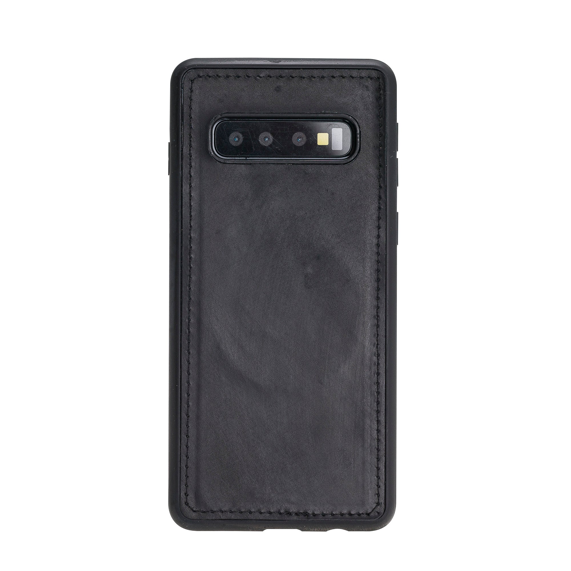 Samsung Galaxy S10 Plus Uyumlu Deri Cüzdanlı Kılıf Santa Siyah