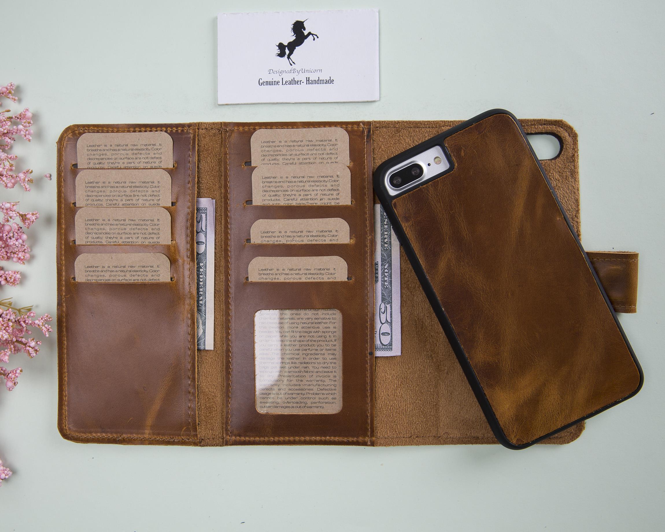 Apple iPhone 7-8-SE Uyumlu Deri Cüzdanlı Kılıf Santa Taba