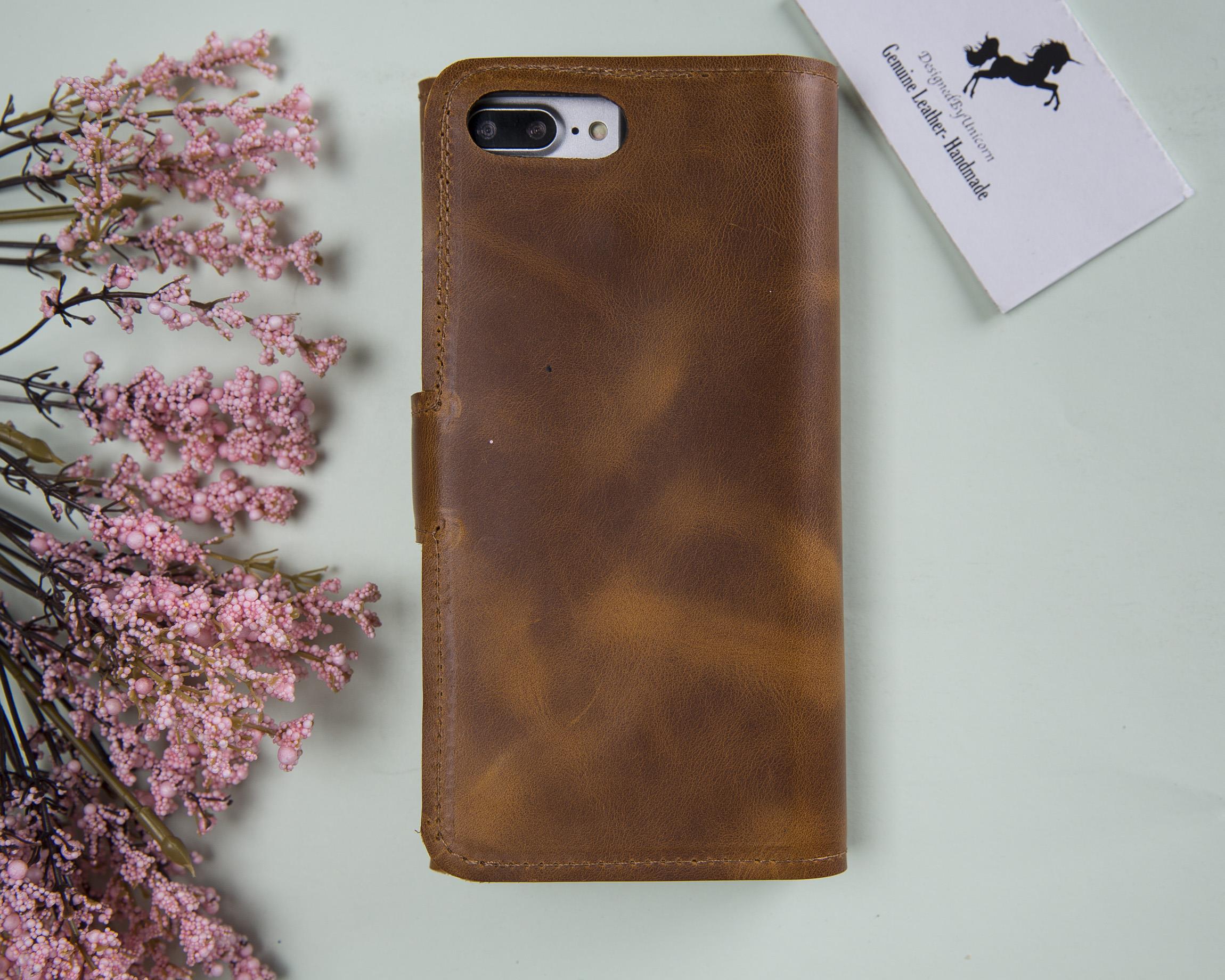 Apple iPhone 7-8-SE Uyumlu Deri Cüzdanlı Kılıf Santa Taba