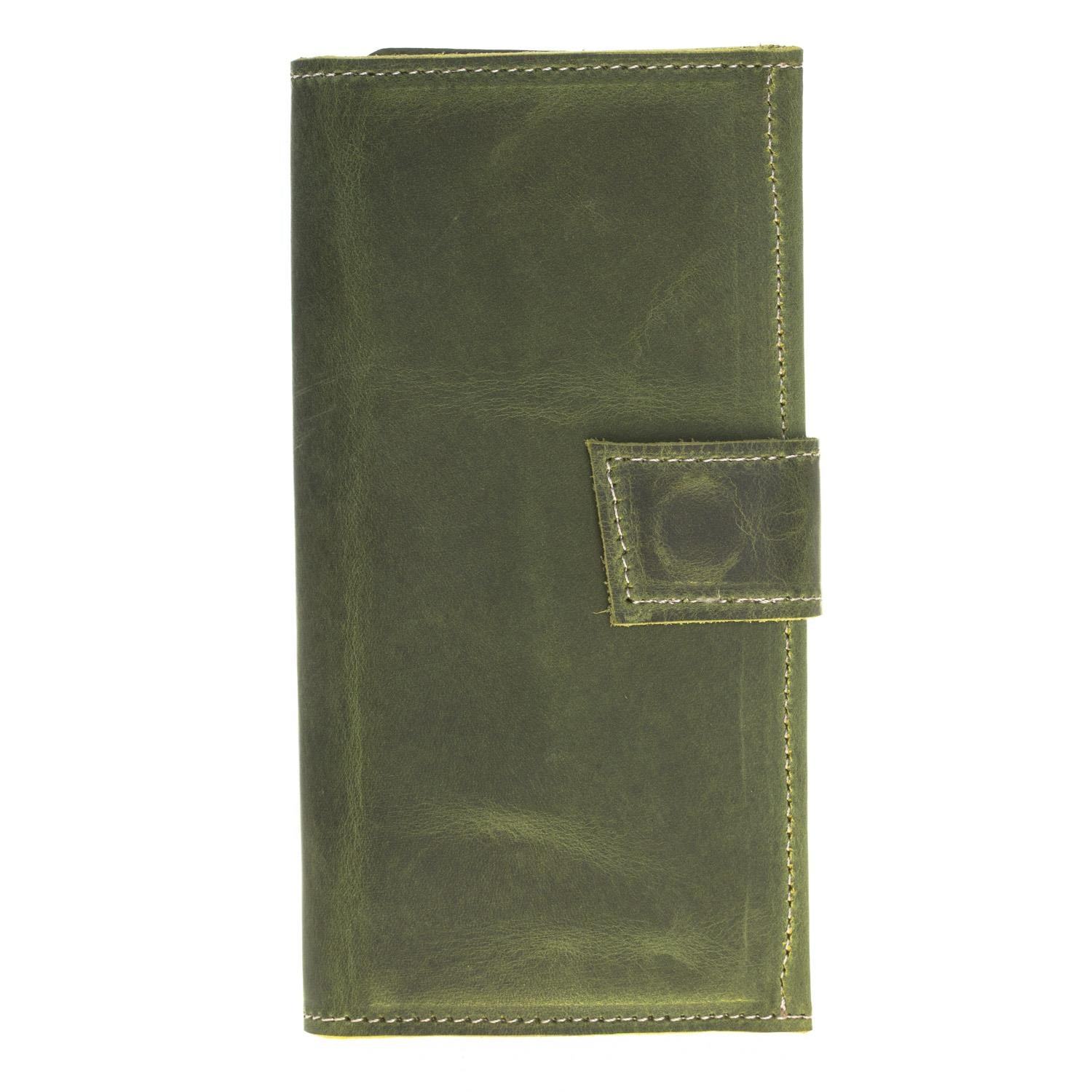 Apple iPhone 7-8-SE Uyumlu Deri Cüzdanlı Kılıf Santa Yeşil