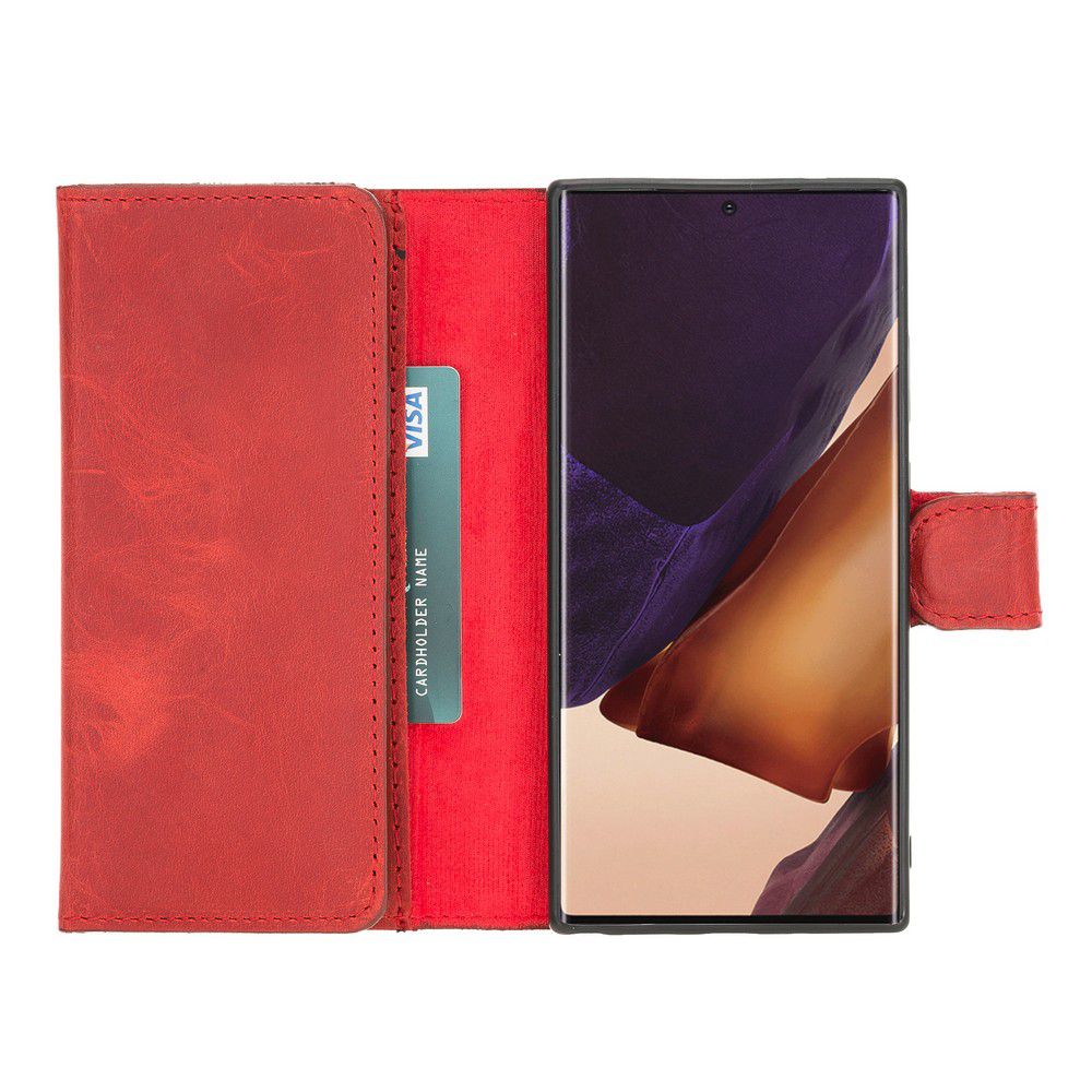 Samsung Galaxy Note 20 Ultra uyumlu, Hakiki Deri, El Yapımı, Cüzdanlı Kılıf, G4
