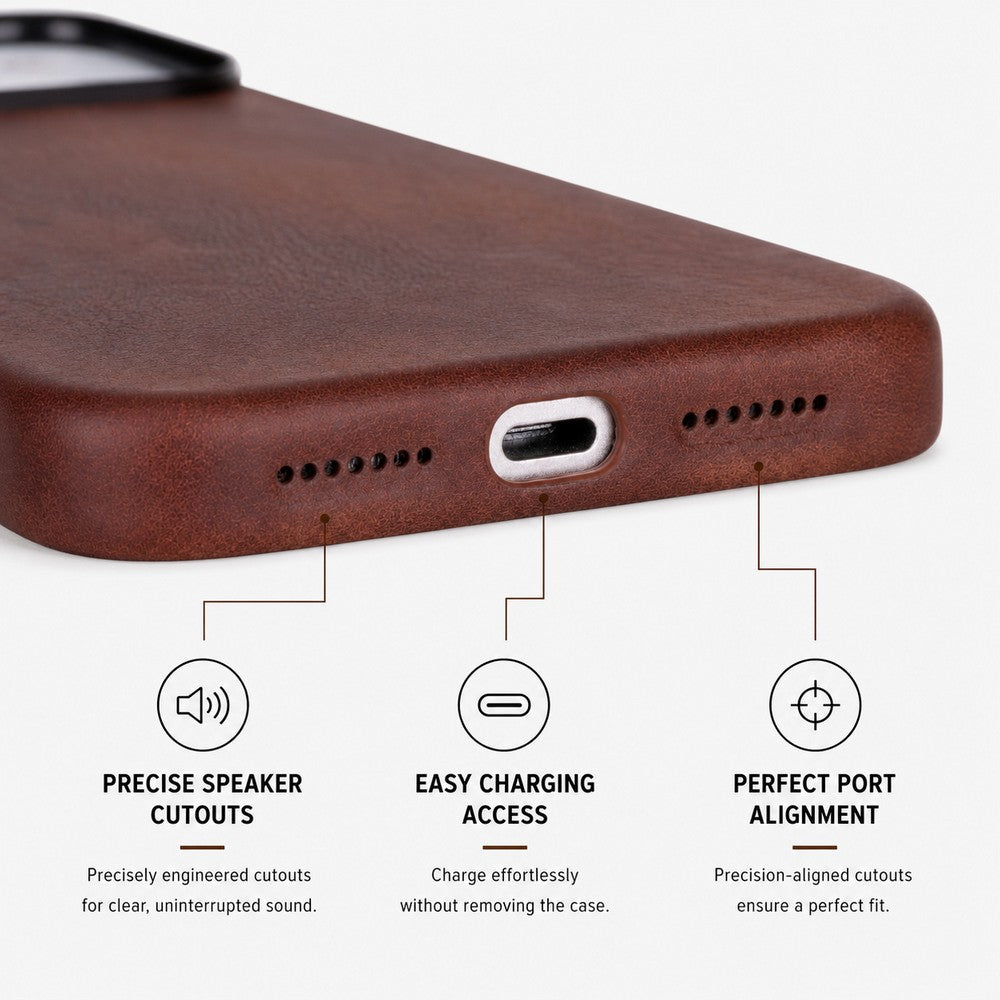 Prestige iPhone 17 Pro Max Full Grain Hakiki Deri Kılıf, MagSafe Uyumlu, Premium Koruma, El Yapımı