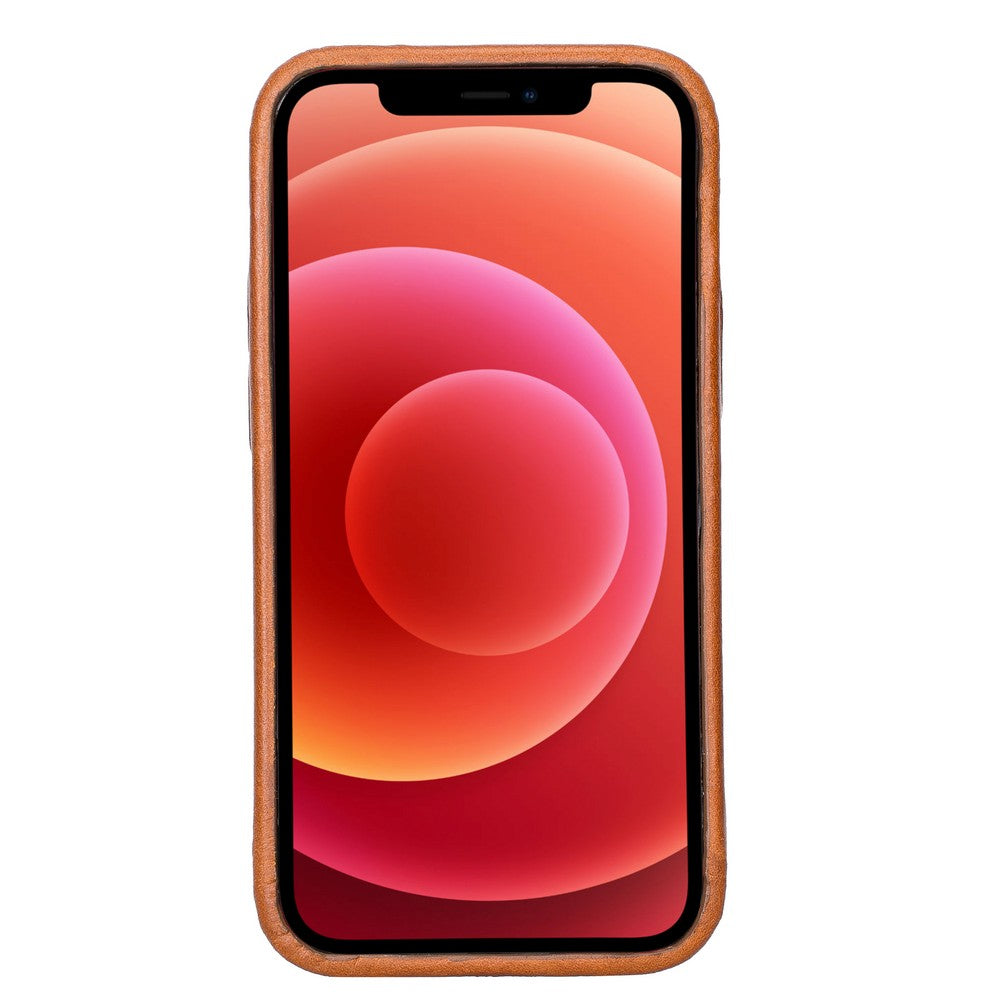 Apple iPhone 12 mini uyumlu, Hakiki Deri, El Yapımı, Arka Kapak, ROCK Gölgeli Taba