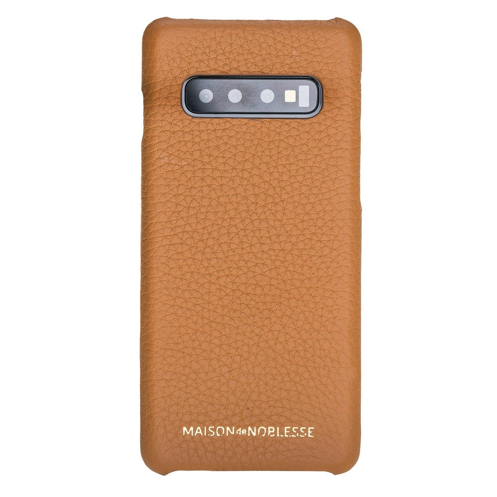 Samsung Galaxy S10 Plus Uyumlu Deri Arka Kapak MN-UJ ERC7 Taba