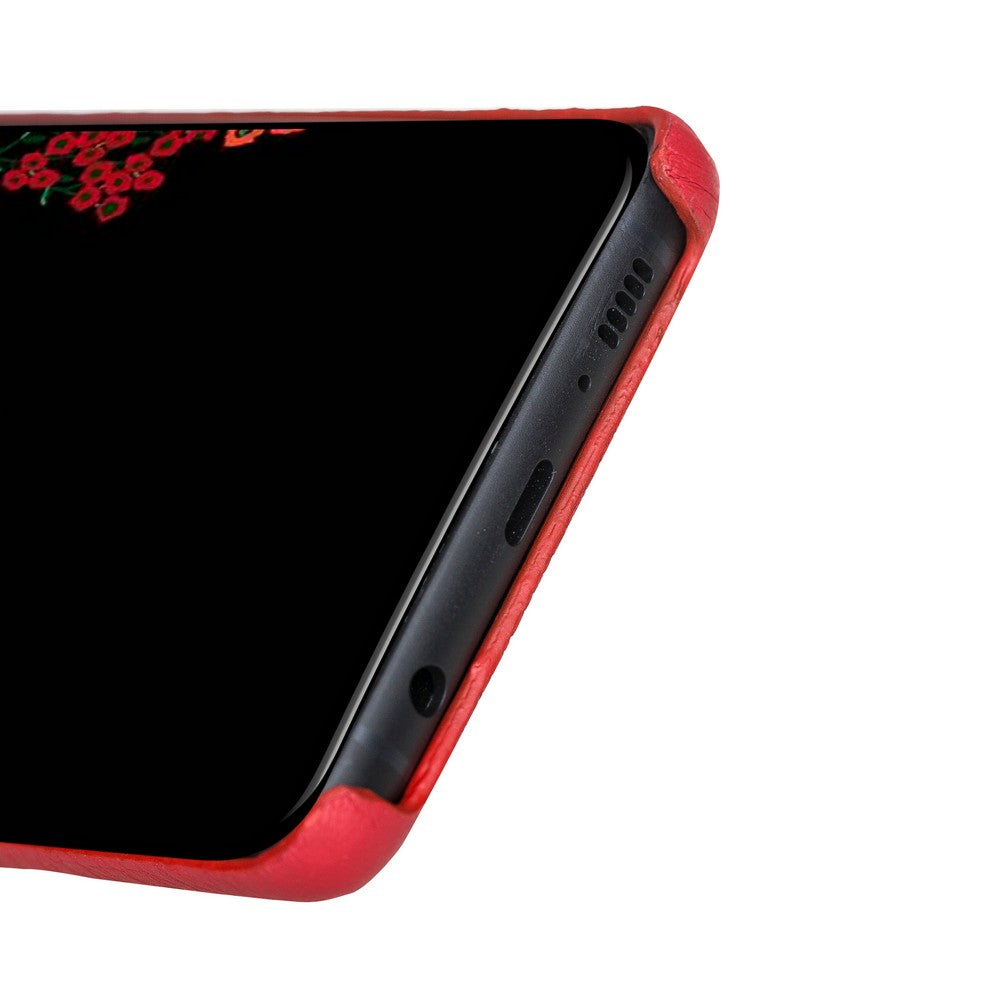 Samsung Galaxy S10 Uyumlu Deri Arka Kapak MN-UJ ERC2 Kırmızı