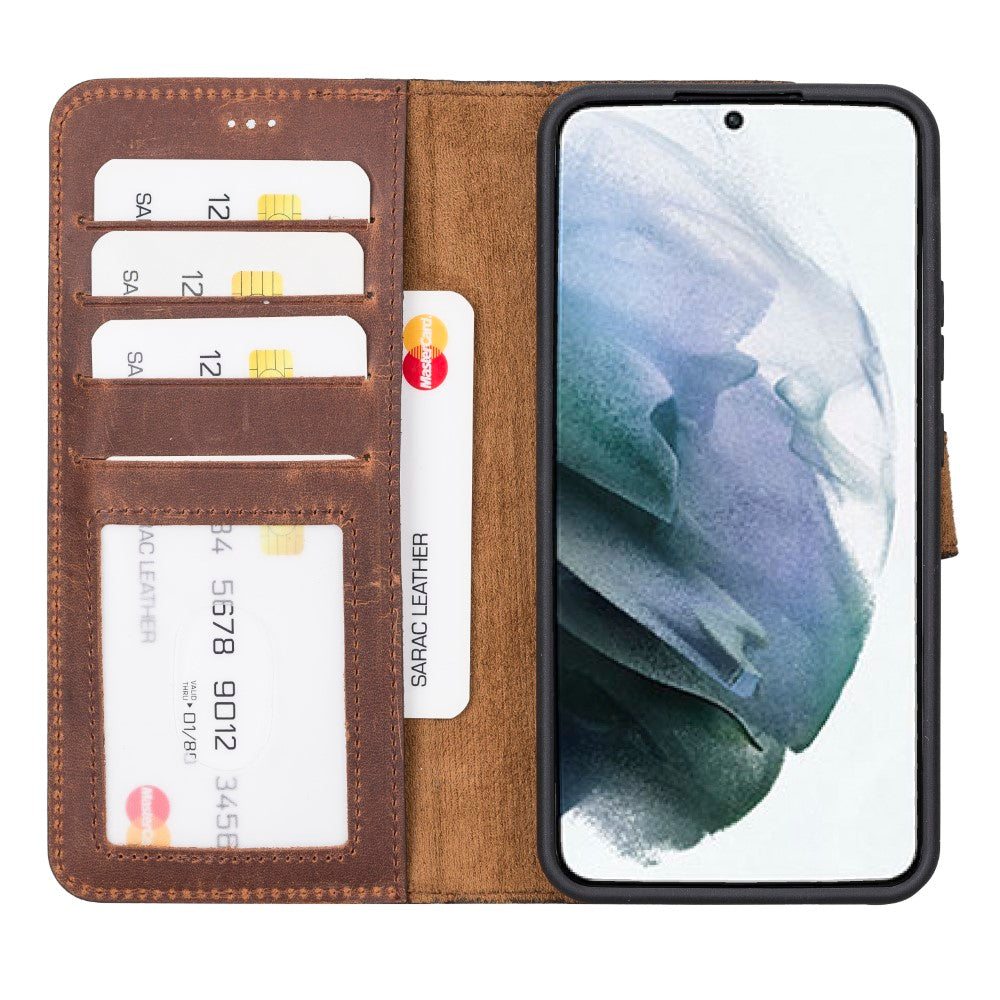 Samsung Galaxy S22 Plus uyumlu, Hakiki Deri, El Yapımı, Cüzdanlı Kılıf, G2