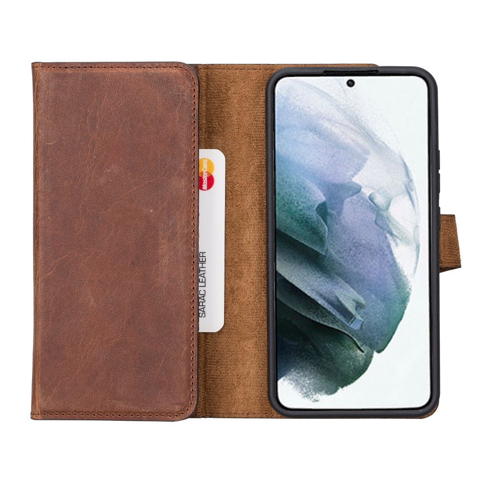 Samsung Galaxy S22 Plus uyumlu, Hakiki Deri, El Yapımı, Cüzdanlı Kılıf, G2