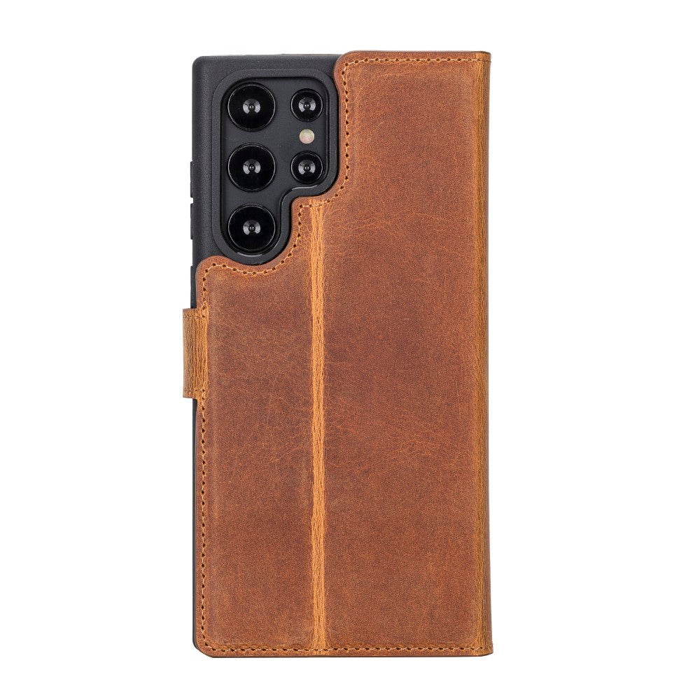 Samsung Galaxy S22 Ultra uyumlu, Hakiki Deri, El Yapımı, Cüzdanlı Kılıf, G19