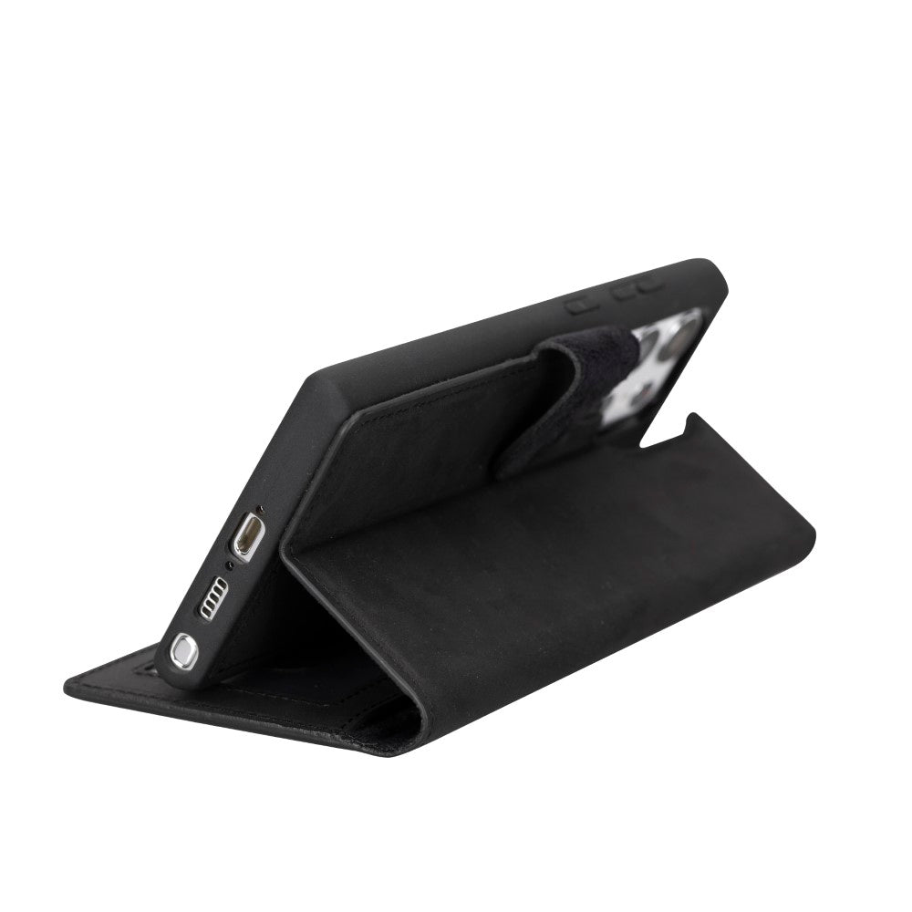 Samsung Galaxy S23 Ultra uyumlu, Hakiki Deri, El Yapımı, Cüzdanlı Kılıf, G1